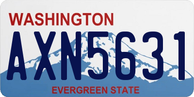 WA license plate AXN5631