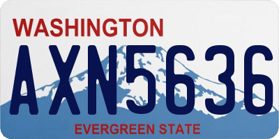 WA license plate AXN5636