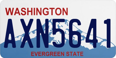 WA license plate AXN5641