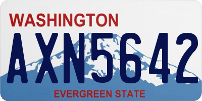 WA license plate AXN5642