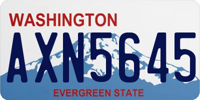 WA license plate AXN5645