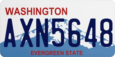 WA license plate AXN5648