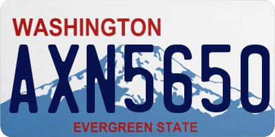 WA license plate AXN5650