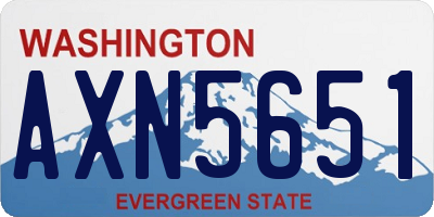 WA license plate AXN5651