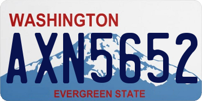 WA license plate AXN5652