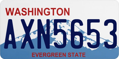 WA license plate AXN5653