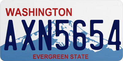 WA license plate AXN5654