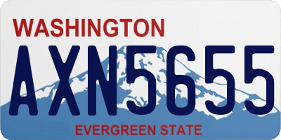 WA license plate AXN5655