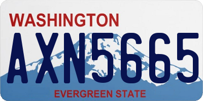 WA license plate AXN5665