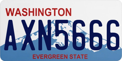 WA license plate AXN5666