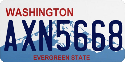 WA license plate AXN5668