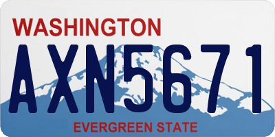 WA license plate AXN5671