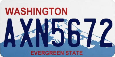 WA license plate AXN5672
