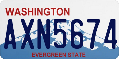 WA license plate AXN5674