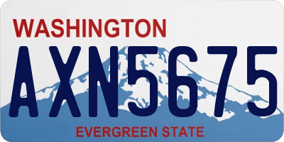WA license plate AXN5675