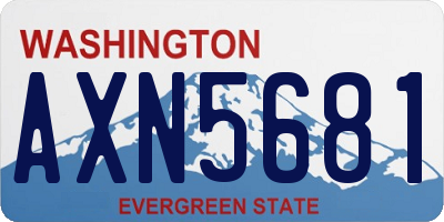 WA license plate AXN5681