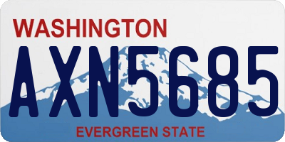 WA license plate AXN5685