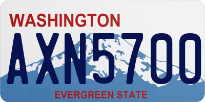 WA license plate AXN5700