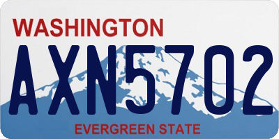 WA license plate AXN5702