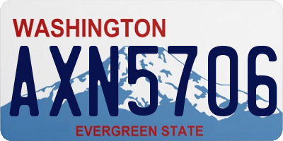 WA license plate AXN5706