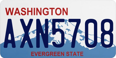 WA license plate AXN5708
