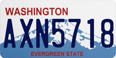 WA license plate AXN5718