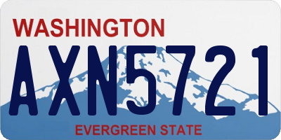 WA license plate AXN5721