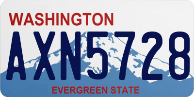WA license plate AXN5728