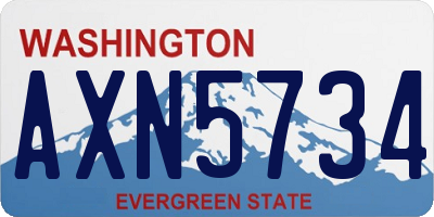 WA license plate AXN5734