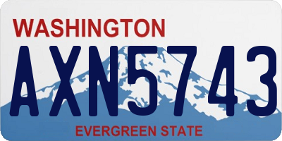 WA license plate AXN5743