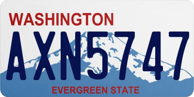 WA license plate AXN5747
