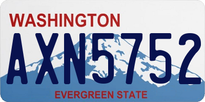 WA license plate AXN5752