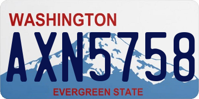 WA license plate AXN5758