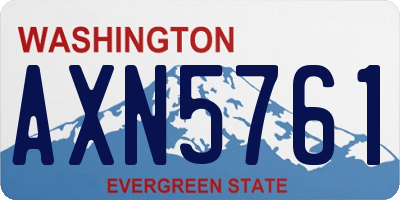 WA license plate AXN5761