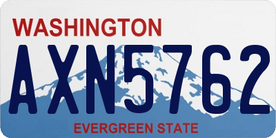 WA license plate AXN5762