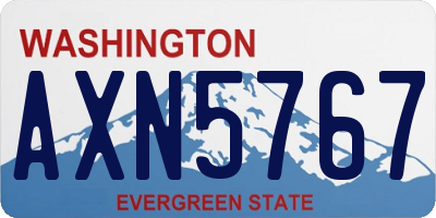 WA license plate AXN5767
