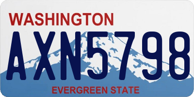 WA license plate AXN5798