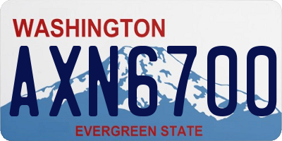 WA license plate AXN6700