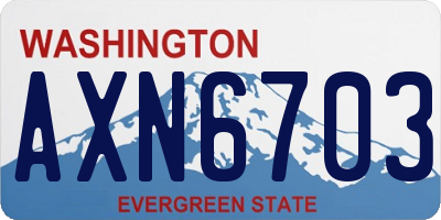 WA license plate AXN6703