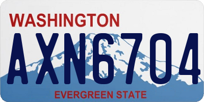 WA license plate AXN6704