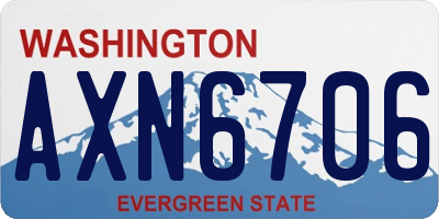 WA license plate AXN6706