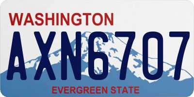 WA license plate AXN6707