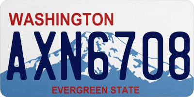 WA license plate AXN6708