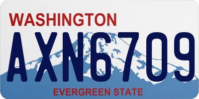 WA license plate AXN6709