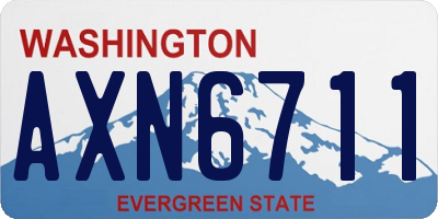 WA license plate AXN6711