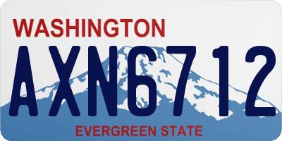 WA license plate AXN6712