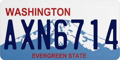 WA license plate AXN6714