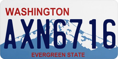 WA license plate AXN6716
