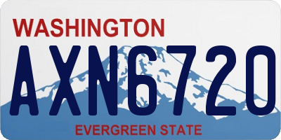 WA license plate AXN6720