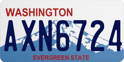 WA license plate AXN6724